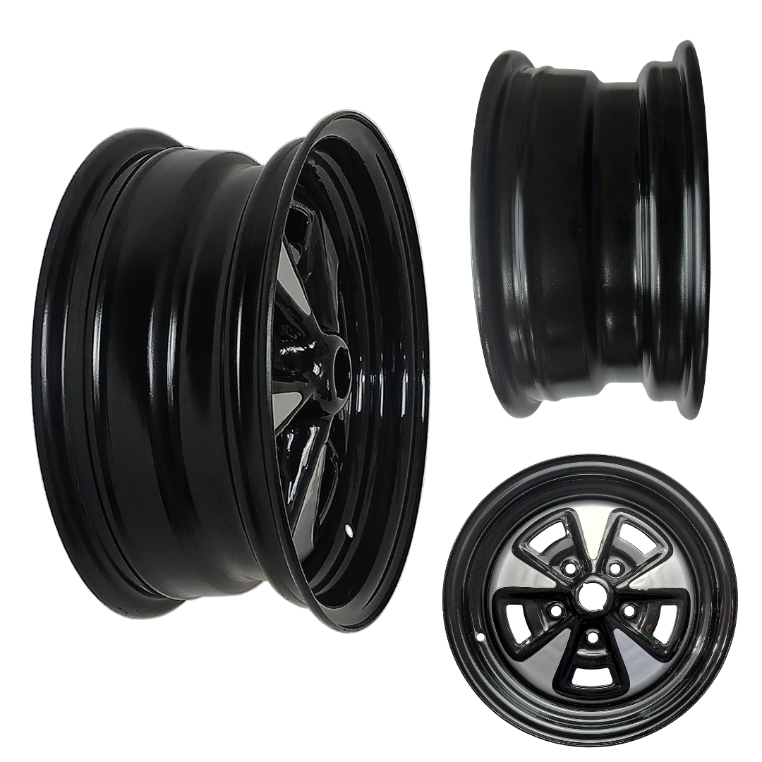 Roda de Aço para Opala SS - Preto com Prata