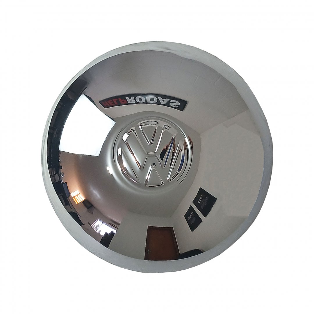 Calota Centro Para Fusca 5 Furos E Kombi Cromada Abaulada