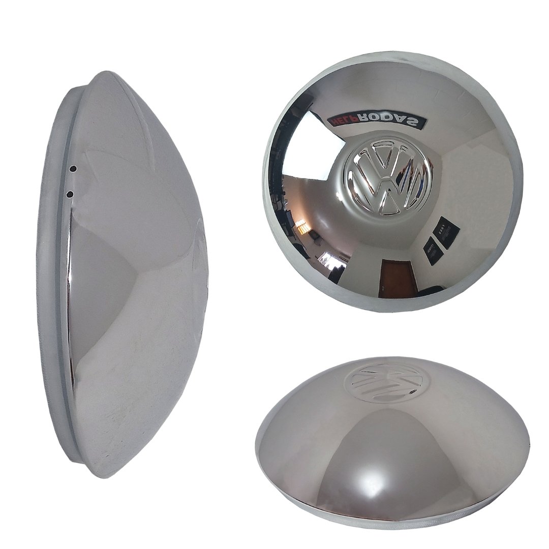 Calota Centro Para Fusca 5 Furos E Kombi Cromada Abaulada